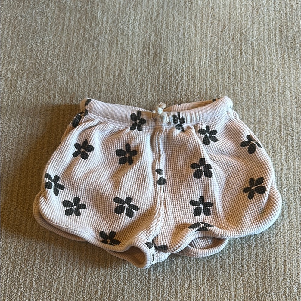 Zara Kids Cream and Black Floral Shorts